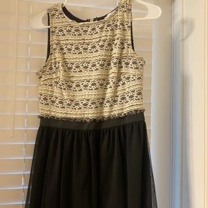 Black and Off White Lace Dress
